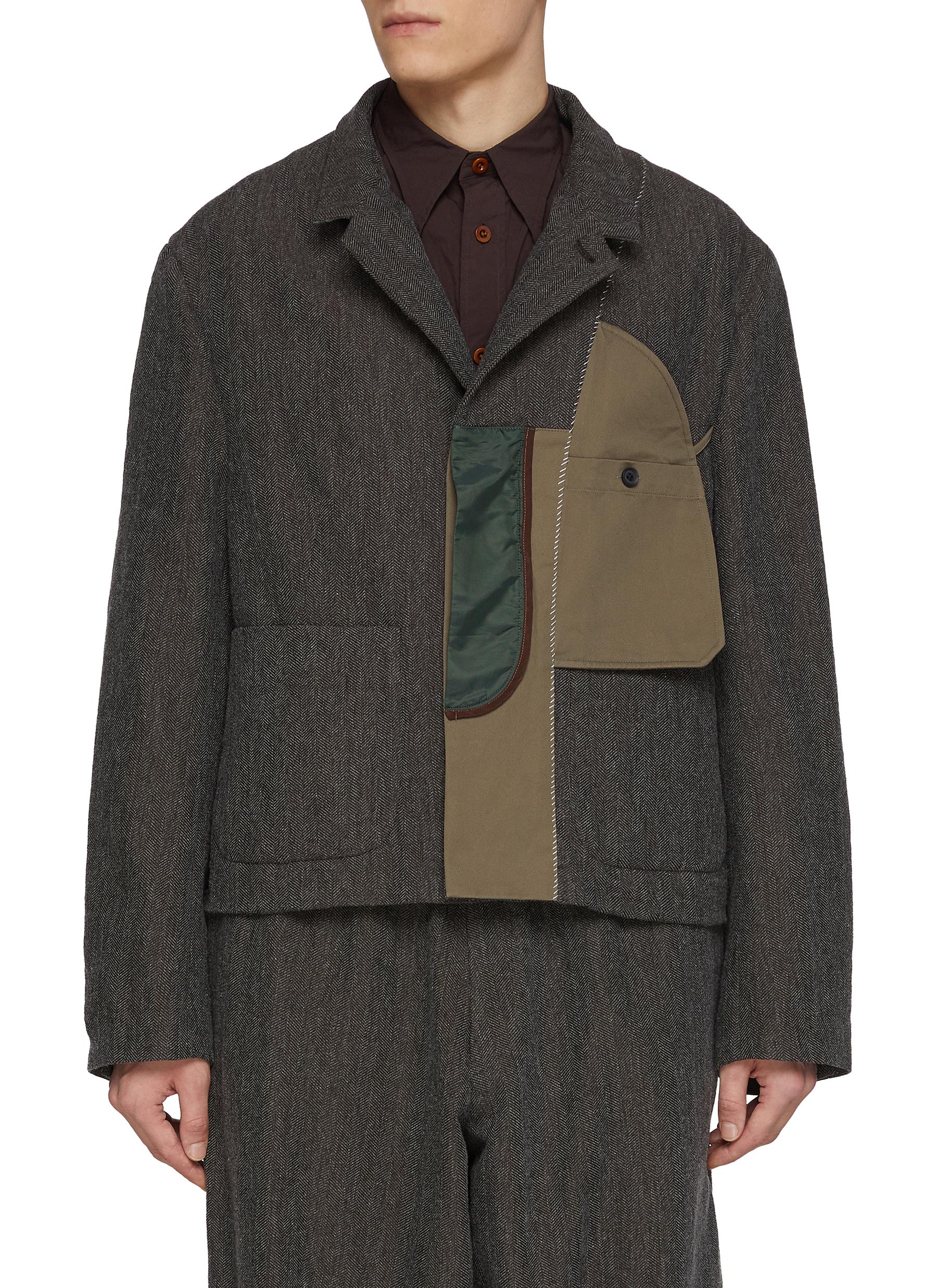 KOLOR | Inside Out Panel Back Strap Wool Blend Jacket | Men | Lane