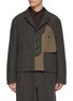 Main View - Click To Enlarge - KOLOR - Inside Out Panel Back Strap Wool Blend Jacket