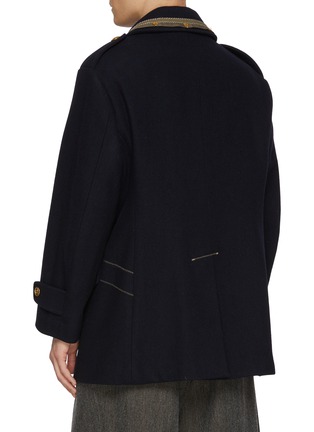 Back View - Click To Enlarge - KOLOR - Double Breasted Wool Blend Coat Jacket