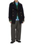 Figure View - Click To Enlarge - KOLOR - Double Breasted Wool Blend Coat Jacket
