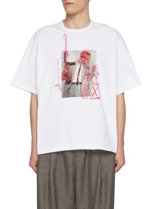 Main View - Click To Enlarge - KOLOR - Traced Gangster Cotton T-shirt