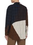 Back View - Click To Enlarge - SONG FOR THE MUTE - Oversized Chequered Panel Cotton Wool Shirt