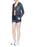 Figure View - Click To Enlarge - ALALA - 'Bolt Stripe' print cropped zip jacket