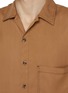  - SONG FOR THE MUTE - Oversized Contrast Stitch Peach Cupro Shirt