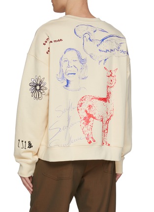 Back View - Click To Enlarge - SONG FOR THE MUTE - Sketchbook Graphic Heavy Terry Cotton Sweater