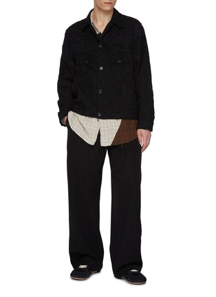Figure View - Click To Enlarge - SONG FOR THE MUTE - Antique Straw Embroidered Worker Jacket