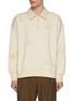 Main View - Click To Enlarge - SONG FOR THE MUTE - Daisy Crochet Quarter Zipped Soft Terry Cotton Pullover