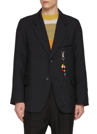 Main View - Click To Enlarge - SONG FOR THE MUTE - Beaded Rope Gabardine Blazer