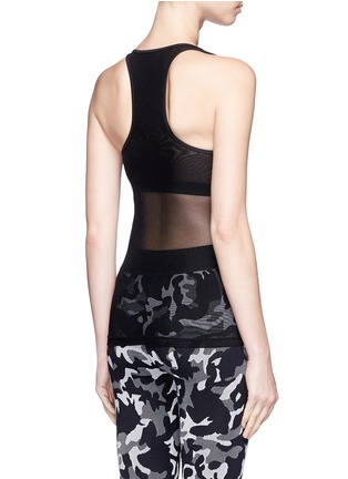 Back View - Click To Enlarge - 72993 - 'Triad' mesh back camouflage jacquard sports tank top