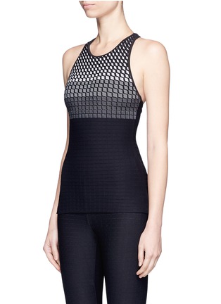 Front View - Click To Enlarge - 72993 - 'Submerge' grid jacquard performance tank top