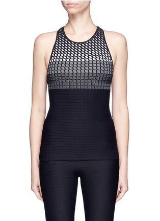 Main View - Click To Enlarge - 72993 - 'Submerge' grid jacquard performance tank top