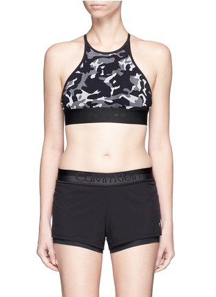 Main View - Click To Enlarge - 72993 - 'Knockout' camouflage jacquard sports bralette