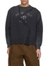 KHOKI Vintage Effect Lace Insert Cotton Sweatshirt KHOKI Vintage Effect Lace Insert Cotton Sweatshirt