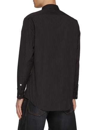 Back View - Click To Enlarge - KHOKI - Striped Appliqué Cotton Shirt