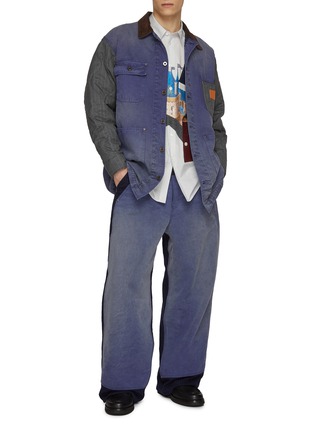 Figure View - Click To Enlarge - KHOKI - Striped Appliqué Cotton Shirt