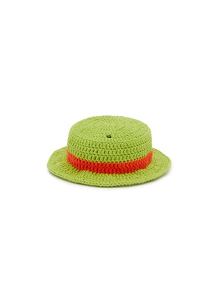 Main View - Click To Enlarge - LANE CRAWFORD - Stanley Cup Accessory Panama Hat — Green/Orange