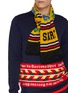 Figure View - Click To Enlarge - COMME DES GARCONS SHIRT ACCESSORIES - Jacquard Football Knit Scarf
