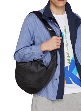 Figure View - Click To Enlarge - COMME DES GARÇONS HOMME - Crescent Double Twill Crossbody Bag