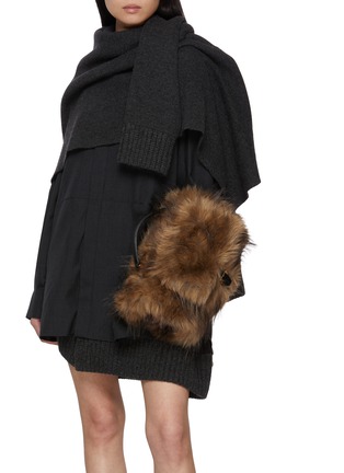 Front View - Click To Enlarge - SACAI - Faux Fur Handbag