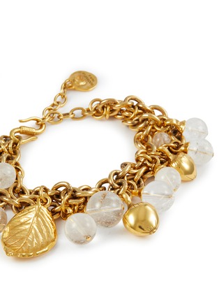 Detail View - Click To Enlarge - GOOSSENS - Balade Leaf 24K Gold Plated Natural Crystal Bracelet