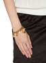 Front View - Click To Enlarge - GOOSSENS - Balade Leaf 24K Gold Plated Natural Crystal Bracelet