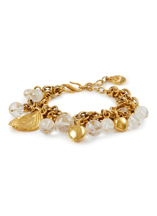 Main View - Click To Enlarge - GOOSSENS - Balade Leaf 24K Gold Plated Natural Crystal Bracelet