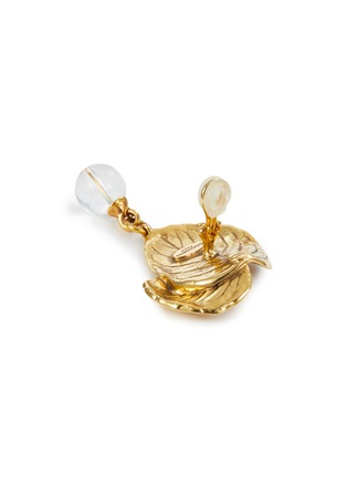 Detail View - Click To Enlarge - GOOSSENS - Balade Leaf 24K Gold Plated Natural Crystal Clip Earrings