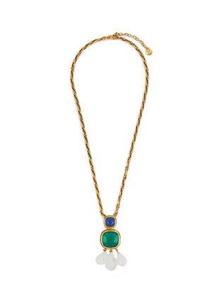 Main View - Click To Enlarge - GOOSSENS - Renaissance 24K Gold Plated Natural Crystal Pendant Necklace