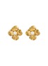 Main View - Click To Enlarge - GOOSSENS - Flora Flower 24K Gold Plated Pearl Stud Earrings
