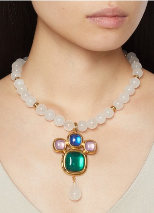 Figure View - Click To Enlarge - GOOSSENS - Renaissance 24K Gold Plated Natural Crystal Pearl Necklace