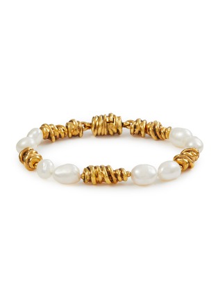 Main View - Click To Enlarge - GOOSSENS - Riviera 24K Gold Plated Pearl Bracelet
