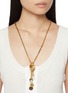 Front View - Click To Enlarge - GOOSSENS - Balade Leaf 24K Gold Plated Natural Crystal Pendant Necklace