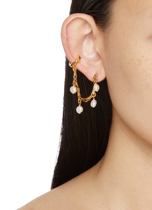 Figure View - Click To Enlarge - GOOSSENS - Riviera 24K Gold Plated Pearl Earcuff