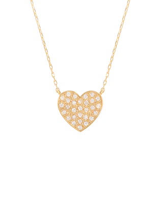 - BIJOU DE M - Reversible Heart 18K Gold Diamond Resin Necklace