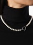 Detail View - Click To Enlarge - BIJOU DE M - Genderless 18K White Gold Plated Sterling Silver Freshwater Pearl Necklace