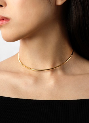 Detail View - Click To Enlarge - BIJOU DE M - 2 Pearl 18K Gold Plated Sterling Silver Freshwater Pearl Choker — Size S