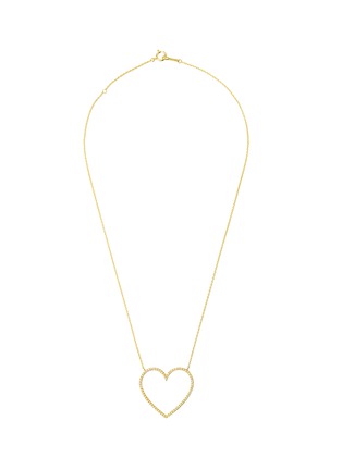 Main View - Click To Enlarge - BIJOU DE M - Dia Open Heart 18K Gold Diamond Necklace — Size L