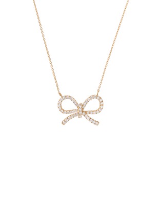 Detail View - Click To Enlarge - BIJOU DE M - The Bow 18K Gold Diamond Necklace — Size L
