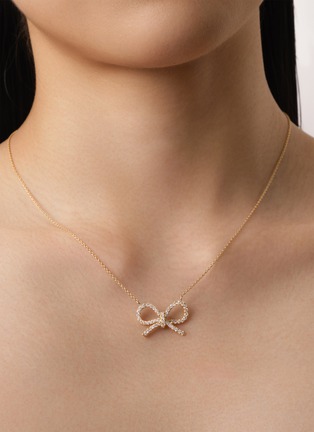 Detail View - Click To Enlarge - BIJOU DE M - The Bow 18K Gold Diamond Necklace — Size L