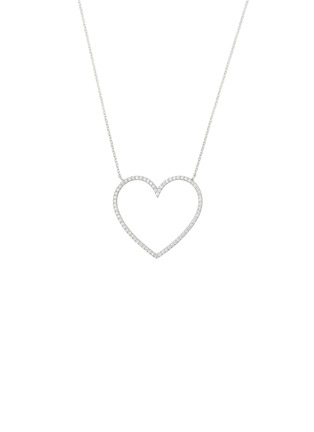 Detail View - Click To Enlarge - BIJOU DE M - Dia Open Heart 18K White Gold Diamond Necklace — Size L