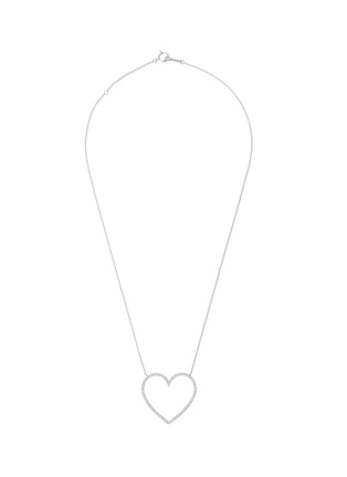 Main View - Click To Enlarge - BIJOU DE M - Dia Open Heart 18K White Gold Diamond Necklace — Size L