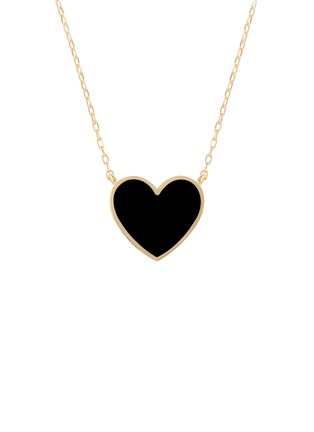 Detail View - Click To Enlarge - BIJOU DE M - Reversible Heart 18K Gold Diamond Resin Necklace