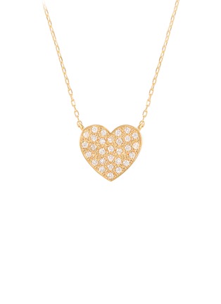  - BIJOU DE M - Reversible Heart 18K Gold Diamond Resin Necklace