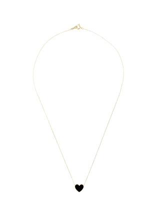 Main View - Click To Enlarge - BIJOU DE M - Reversible Heart 18K Gold Diamond Resin Necklace