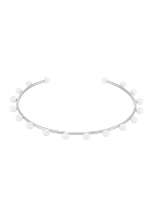 Main View - Click To Enlarge - BIJOU DE M - 18K White Gold Plated Sterling Silver Freshwater Pearl Choker — Size S