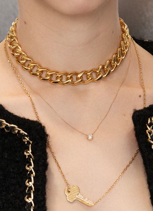  - BIJOU DE M - 18K Gold Diamond Key Necklace