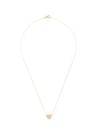 Detail View - Click To Enlarge - BIJOU DE M - Reversible Heart 18K Gold Diamond Resin Necklace