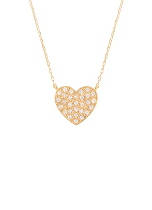  - BIJOU DE M - Reversible Heart 18K Gold Diamond Resin Necklace