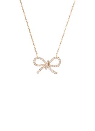 Detail View - Click To Enlarge - BIJOU DE M - The Bow 18K Gold Diamond Necklace — Size S
