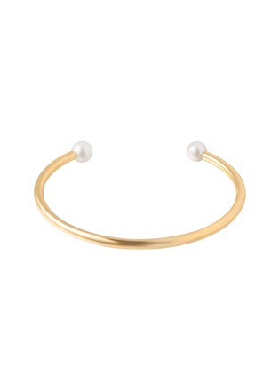 Main View - Click To Enlarge - BIJOU DE M - 2 Pearl 18K Gold Plated Sterling Silver Freshwater Pearl Bangle — Size S